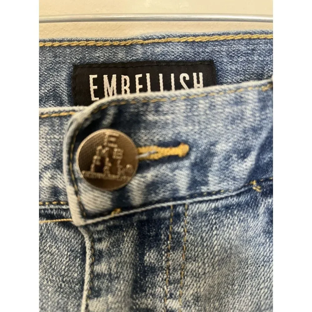 Embellish Brand Jeans Mens Size 30x31 Distressed‎ Destroy Paint Denim NYC Street - Picture 6 of 12